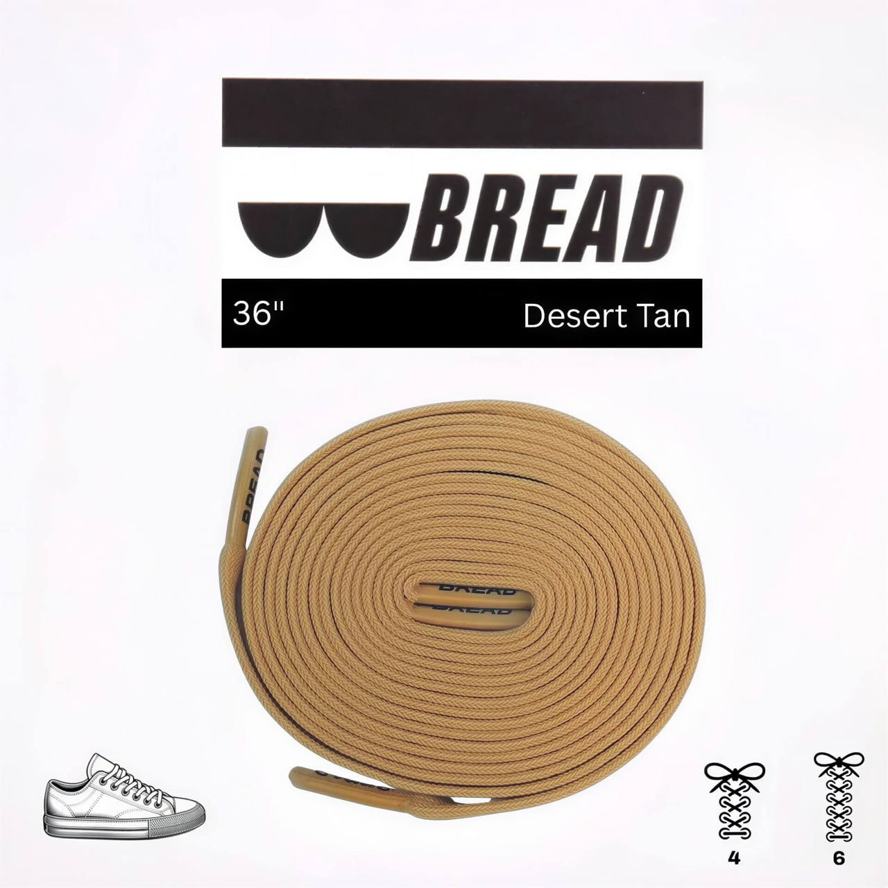Bread No-Tie Elastic Shoelaces – Desert Tan