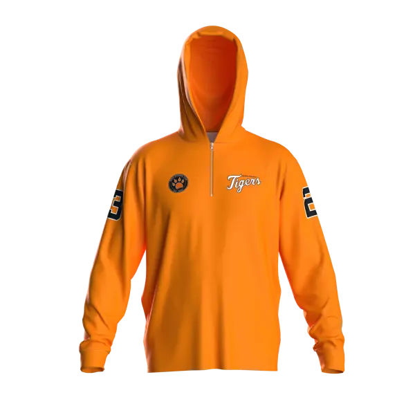 1/4 Zip Long Sleeve Batting Practice Jacket With Hood
