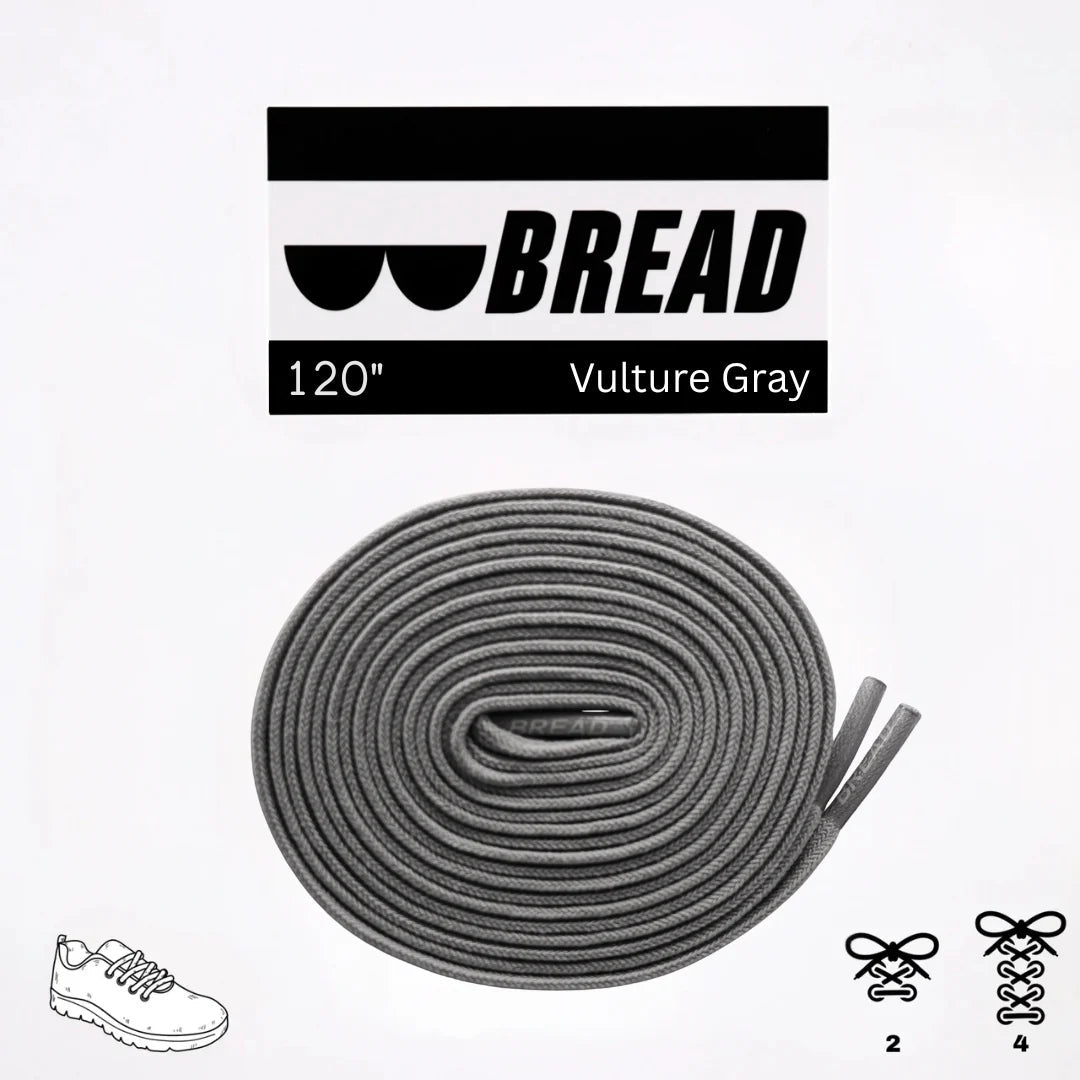 Bread No-Tie Elastic Shoelaces – Vulture Gray