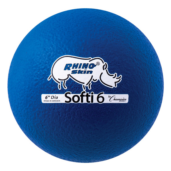 6" RHINO Skin Low Bounce Softi Foam Ball, Royal Blue