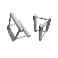 Thumbnail for Two chrome triangle cable attachments with knurled handles, one angled left and one angled right.
