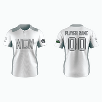 Thumbnail for Pro 2-Button Drop V Placketed Baseball Jersey example 16