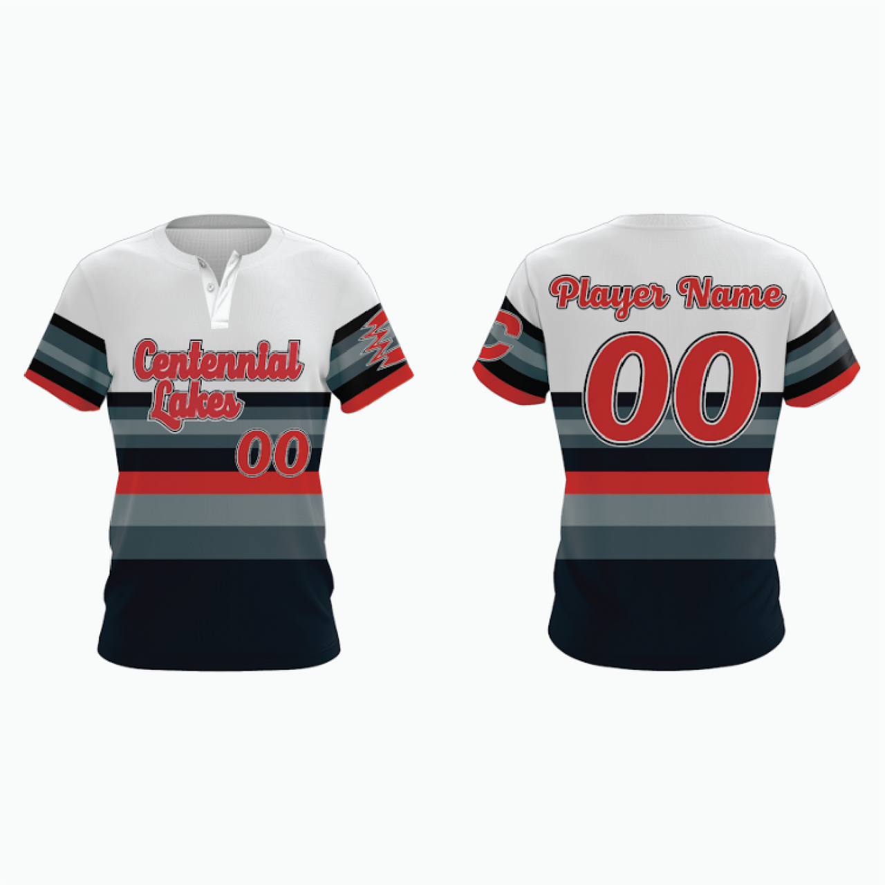 Pro 2-Button Drop V Placketed Baseball Jersey example 12