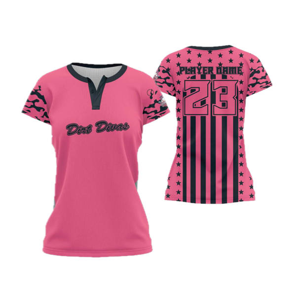 2-Button Cap Sleeve Softball Jersey