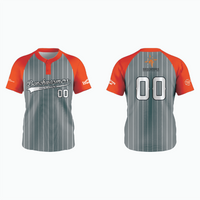 Thumbnail for Pro 2-Button Drop V Placketed Baseball Jersey example 7