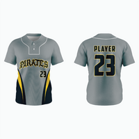 Thumbnail for Pro 2-Button Drop V Placketed Baseball Jersey example 9