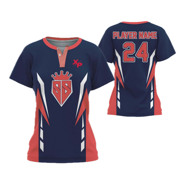 2-Button Short Sleeve Softball Jersey