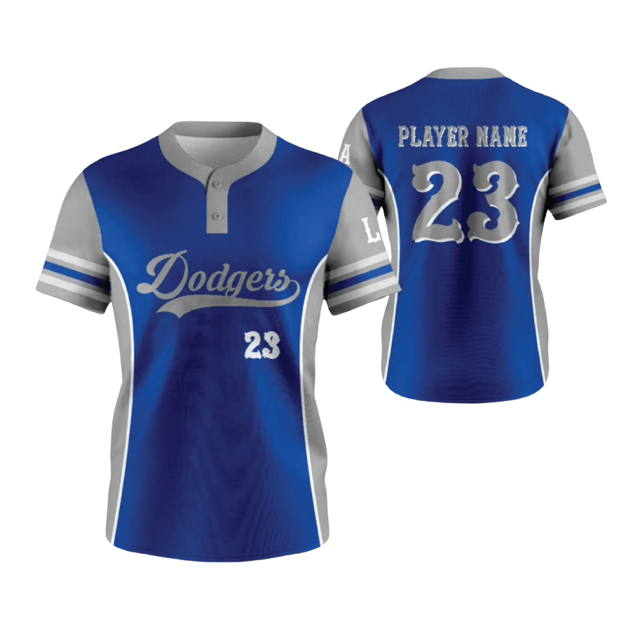 2-Button Drop V Placketed Baseball Jersey