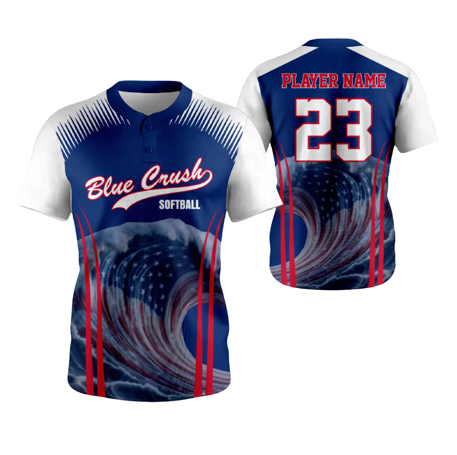 2-Button Drop V Softball Jersey (Placketed)