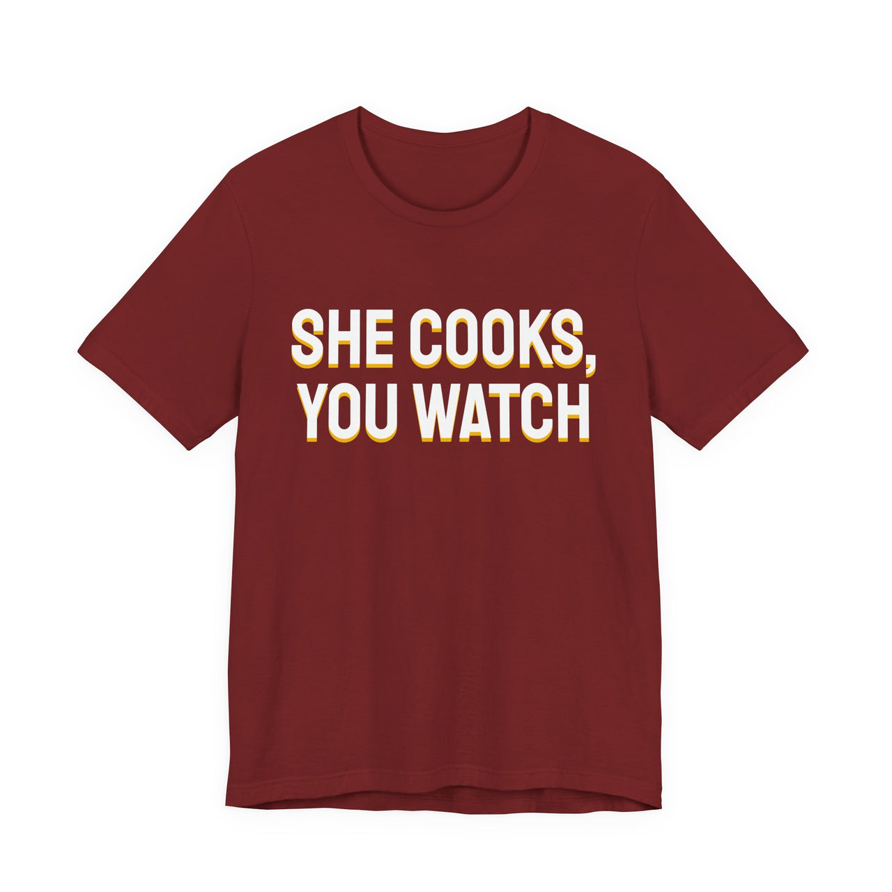 She Cooks, You Watch — Basketball T-Shirt