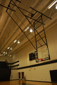 Thumbnail for Dual Post Front-Braced Front-Folding Ceiling Hung Basketball Backstop