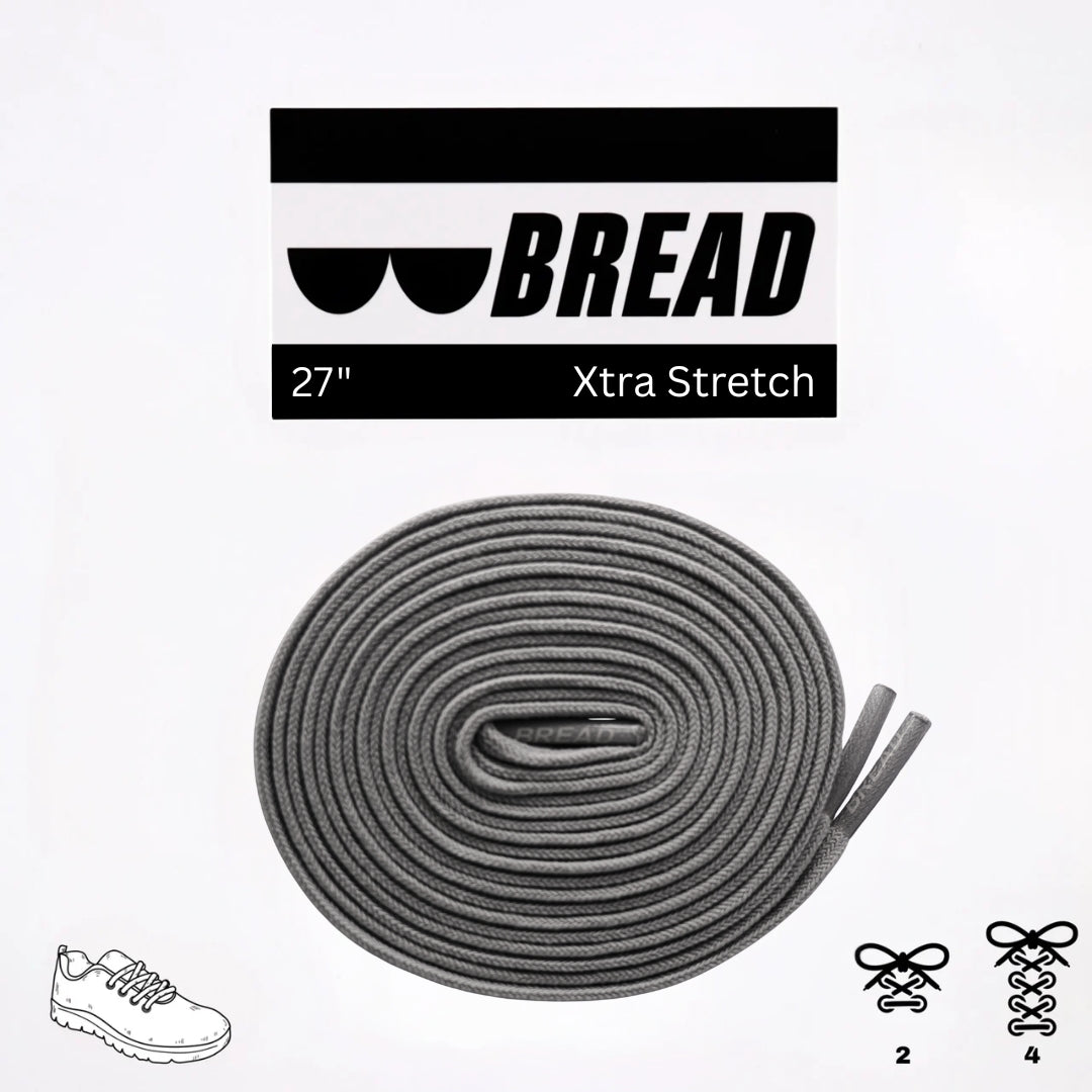 Bread No-Tie Elastic Shoelaces – Vulture Gray