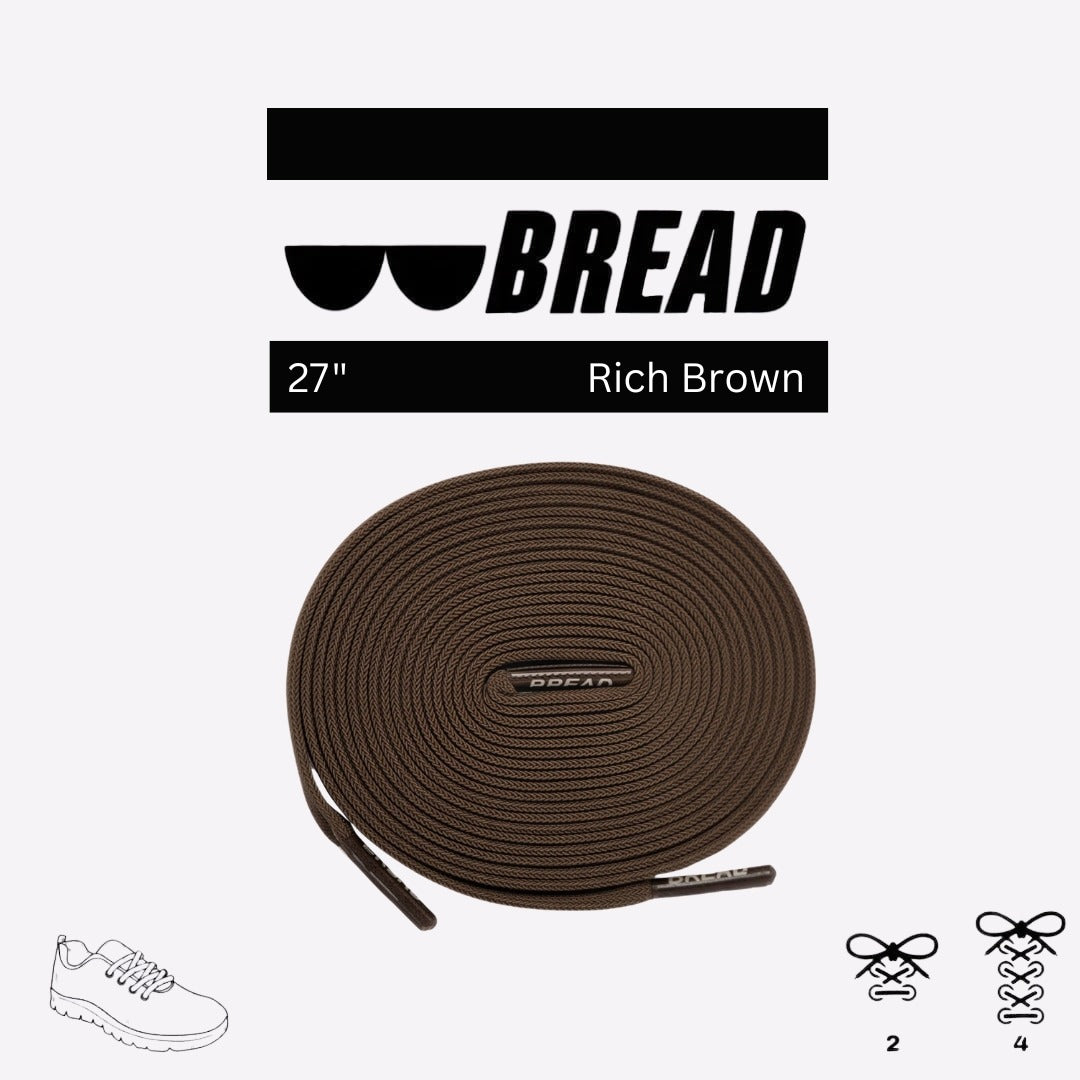 Bread No-Tie Elastic Shoelaces – Rich Brown