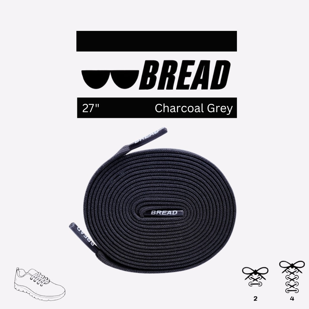 Bread No-Tie Elastic Shoelaces – Charcoal Grey