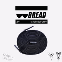 Thumbnail for Bread No-Tie Elastic Shoelaces – Charcoal Grey