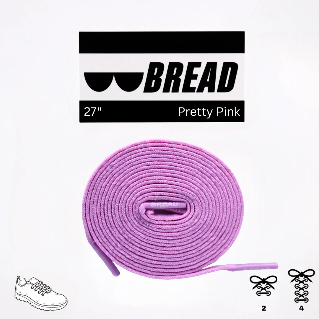 Bread No-Tie Elastic Shoelaces – Pretty Pink