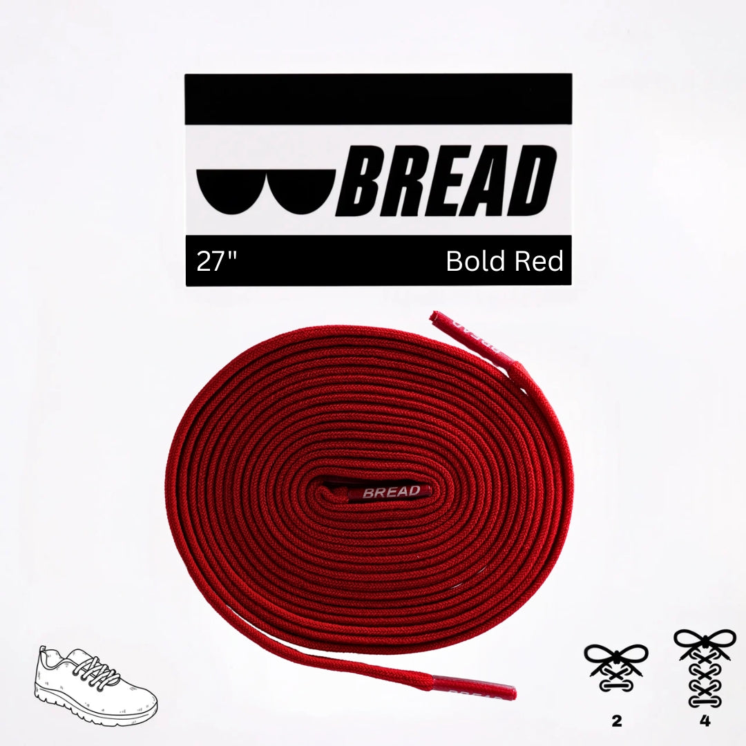 Bread No-Tie Elastic Shoelaces – Bold Red