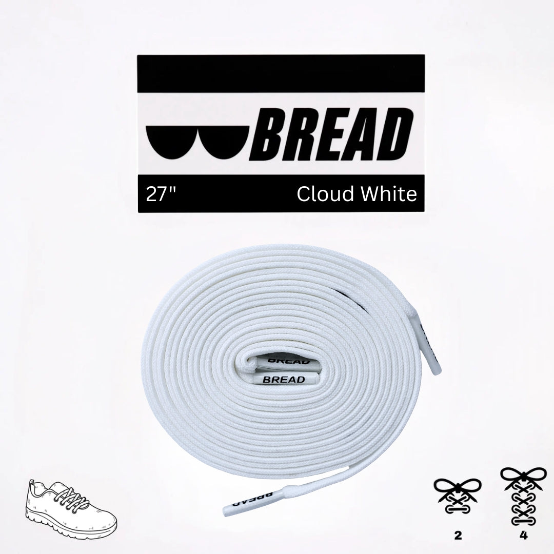 Bread No-Tie Elastic Shoelaces – Cloud White