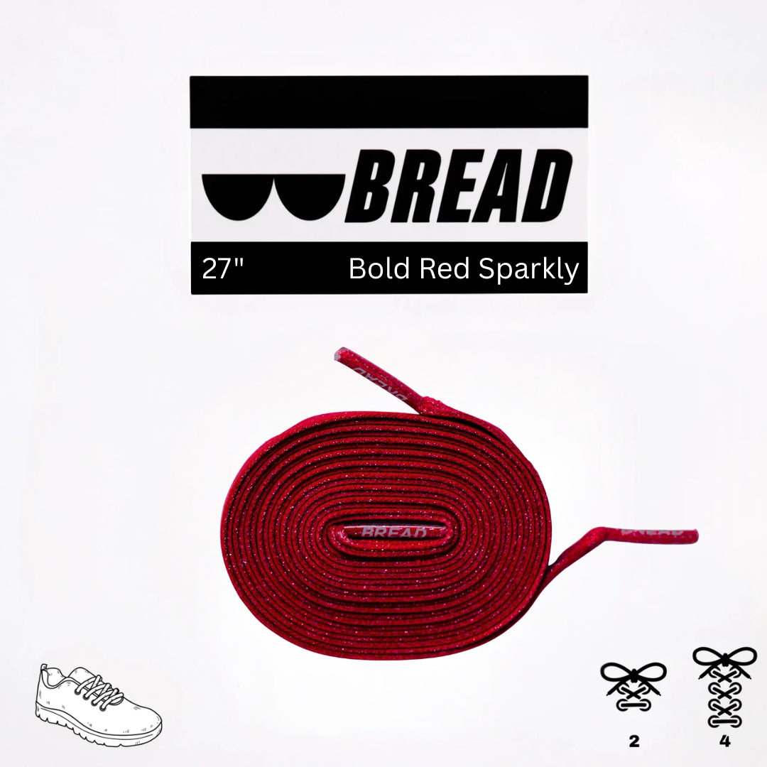 Bread No-Tie Elastic Shoelaces – Bold Red