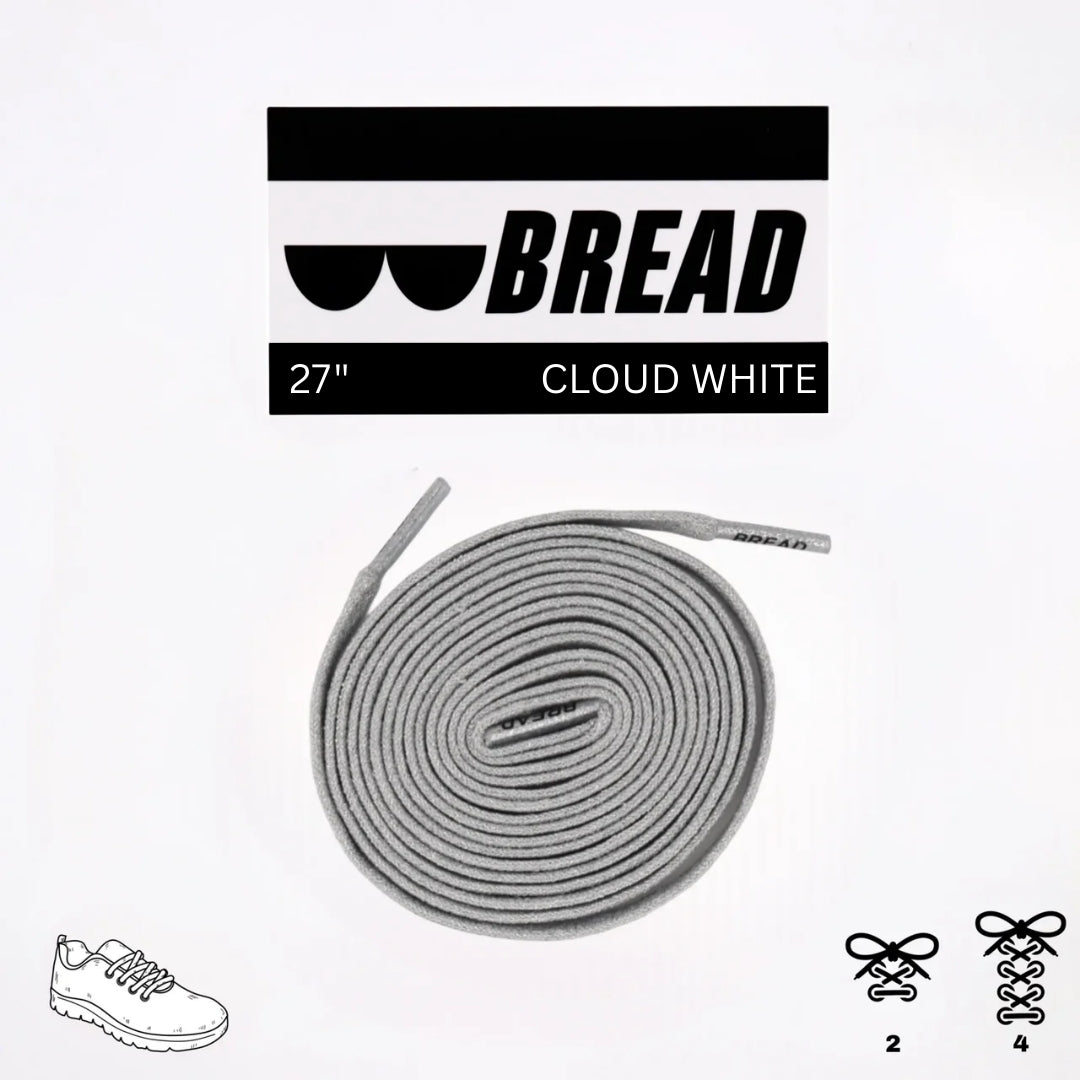 Bread No-Tie Elastic Shoelaces – Cloud White