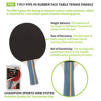 Thumbnail for 7-Ply Pips in Rubber Face Table Tennis Paddle