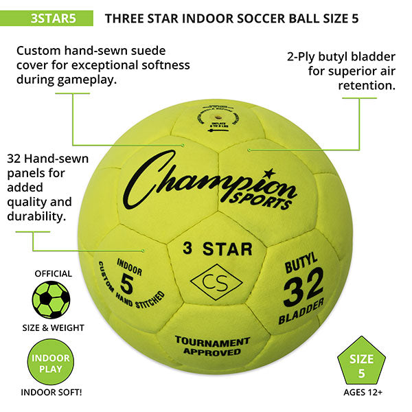 Copy of 3 STAR INDOOR SOCCER BALL