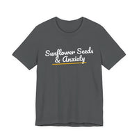Thumbnail for Sunflower Seeds & Anxiety — Baseball T-Shirt