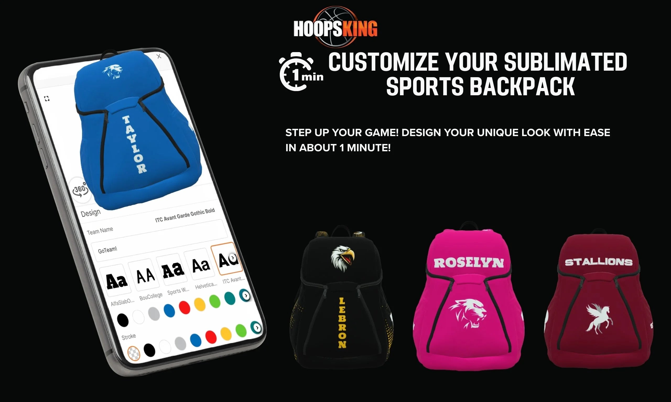 Hoopsking custom 32oz water bottle for athletes and coaches