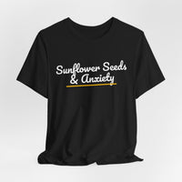 Thumbnail for Sunflower Seeds & Anxiety — Baseball T-Shirt