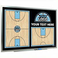Thumbnail for Custom basketball whiteboard with full and half court diagrams, 