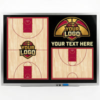 Thumbnail for Custom basketball whiteboard with court diagrams, 