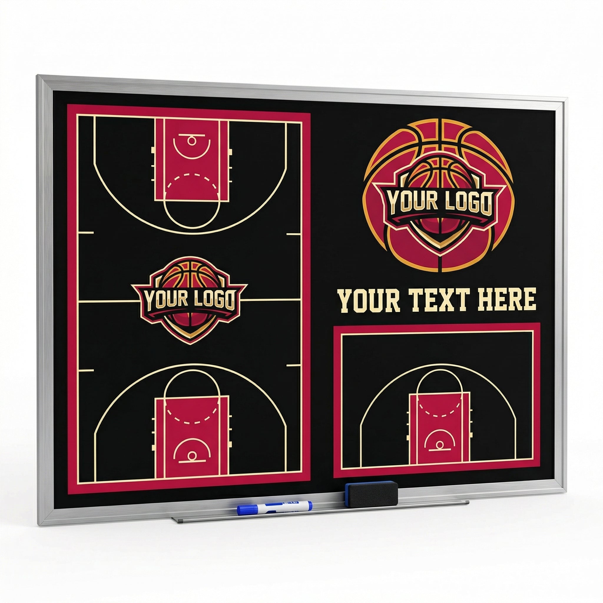 Custom Basketball Locker Room Whiteboard (Wall) (24x18" or 36x24")