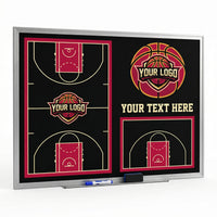 Thumbnail for Custom basketball whiteboard with court diagrams, 