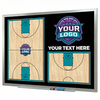 Thumbnail for Custom basketball whiteboard with full court, half court, and 