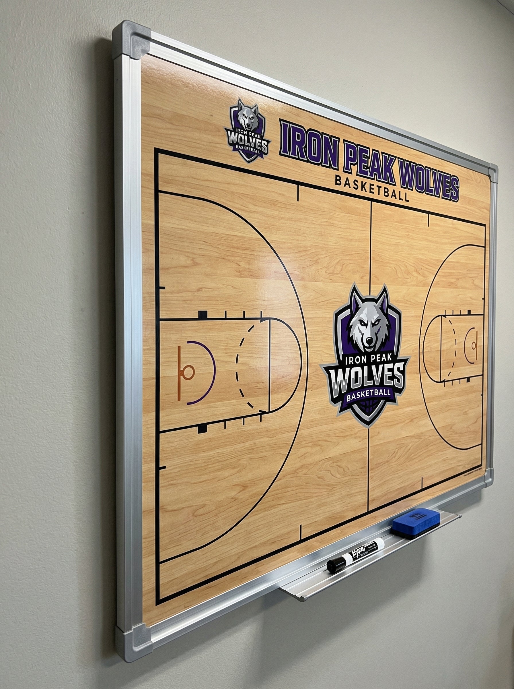 Custom Basketball Locker Room Whiteboard (Wall) (24x18" or 36x24")