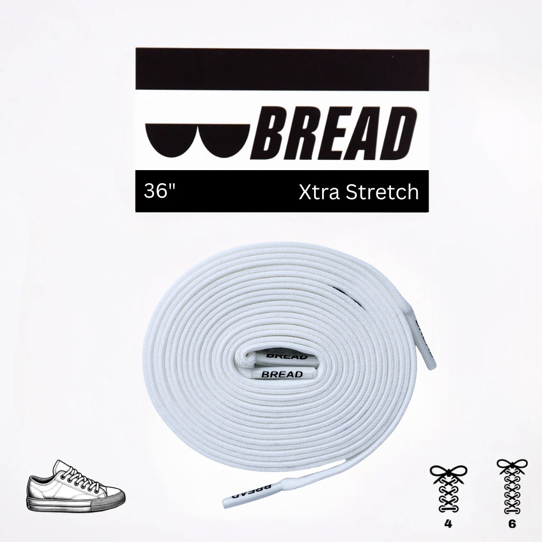 Bread No-Tie Elastic Shoelaces – Cloud White