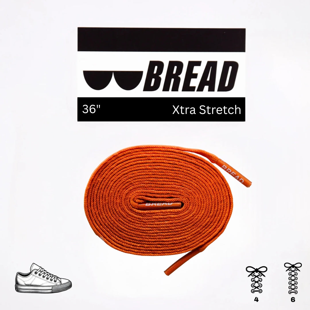 Bread No-Tie Elastic Shoelaces – Coral Orange
