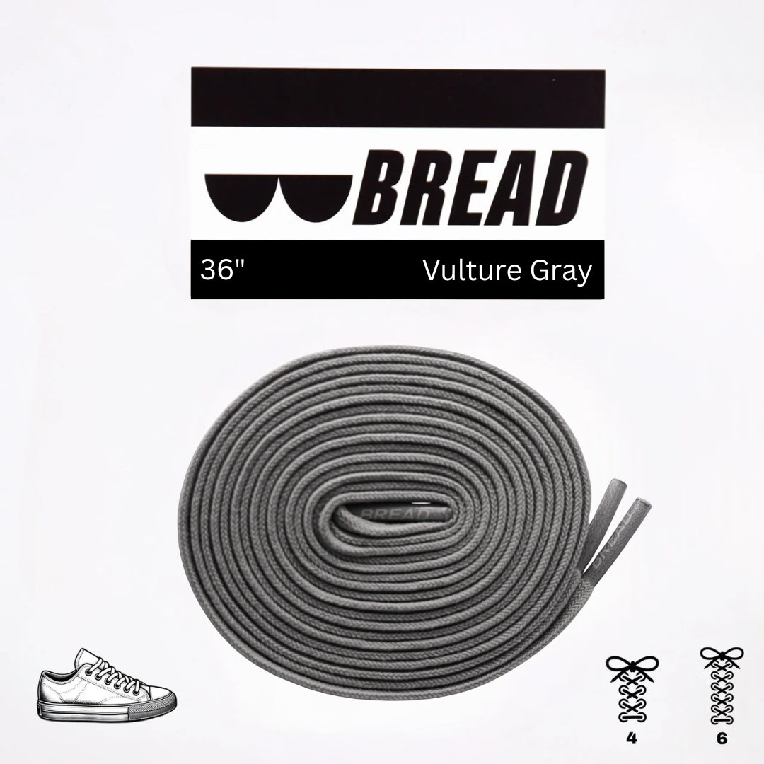 Bread No-Tie Elastic Shoelaces – Vulture Gray