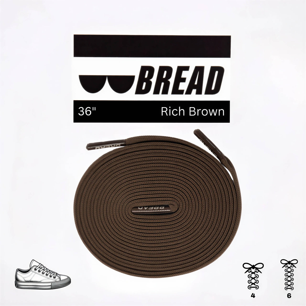 Bread No-Tie Elastic Shoelaces – Rich Brown