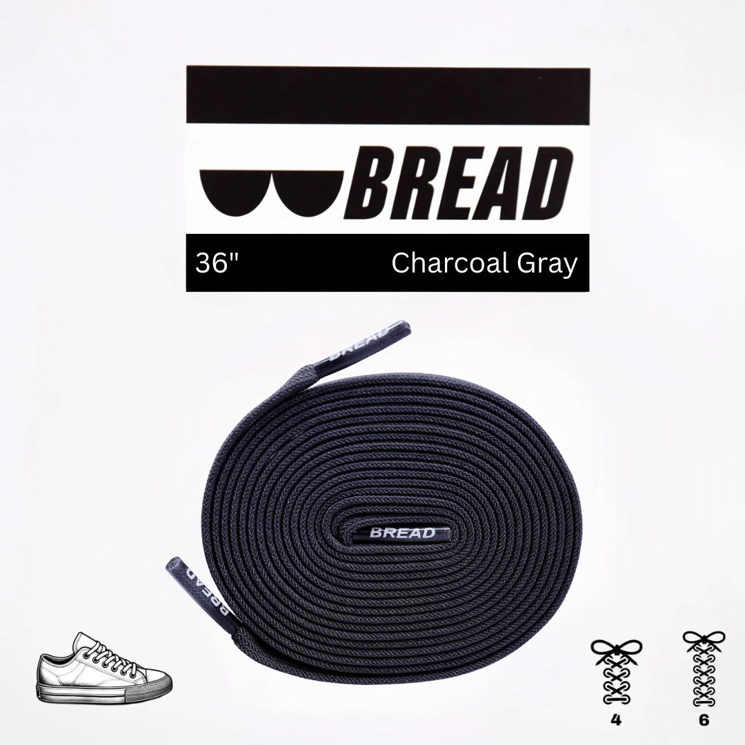 Bread No-Tie Elastic Shoelaces – Charcoal Grey