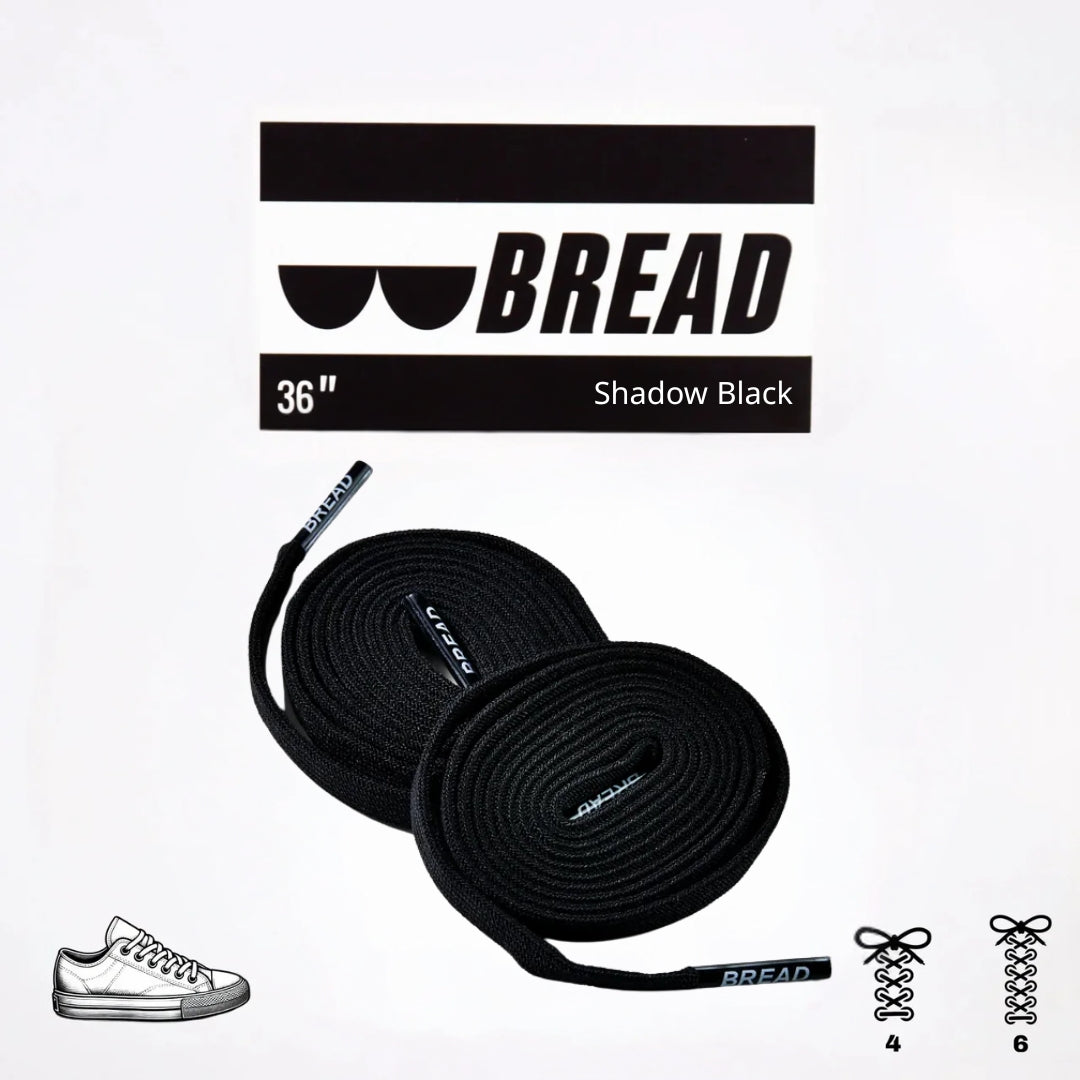 Bread No-Tie Elastic Shoelaces – Shadow Black