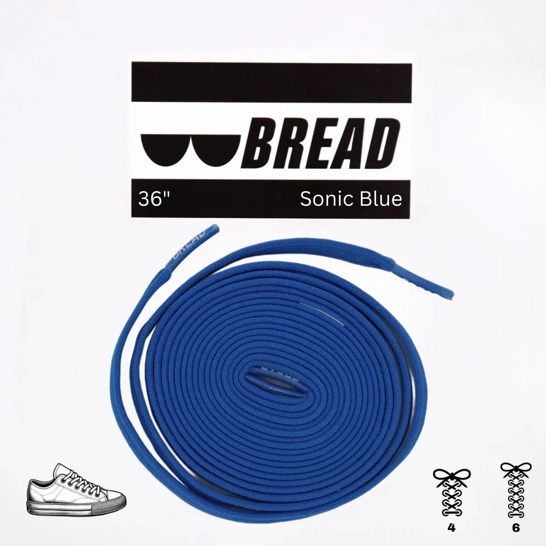 Bread No-Tie Elastic Shoelaces – Sonic Blue