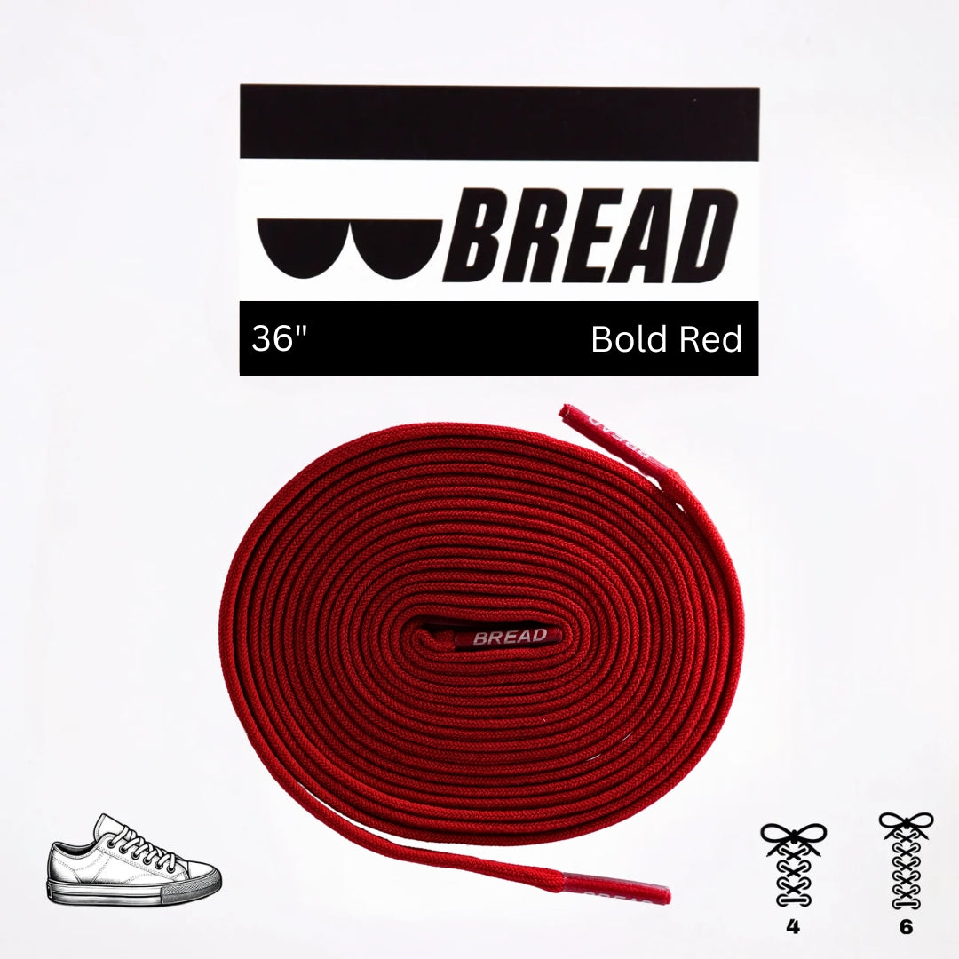 Bread No-Tie Elastic Shoelaces – Bold Red