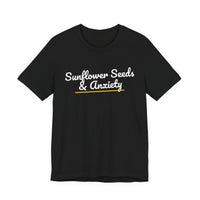 Thumbnail for Sunflower Seeds & Anxiety — Baseball T-Shirt