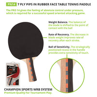 Thumbnail for 7-Ply Pips In Rubber Face Table Tennis Paddle