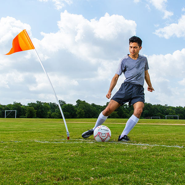 SOCCER CORNER FLAG SET WITH PLASTIC POLES