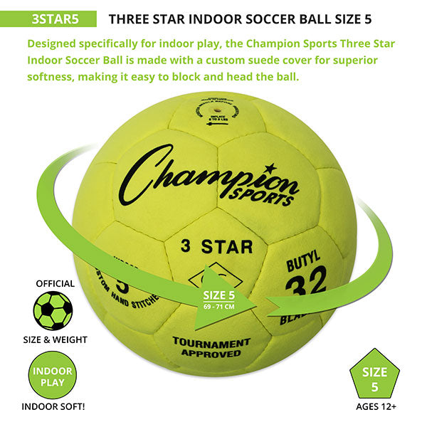 3 STAR INDOOR SOCCER BALL