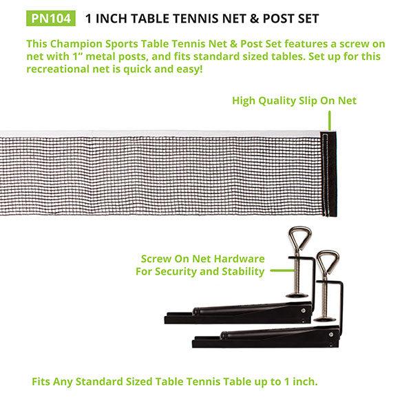 1" Table Tennis Net & Post Set