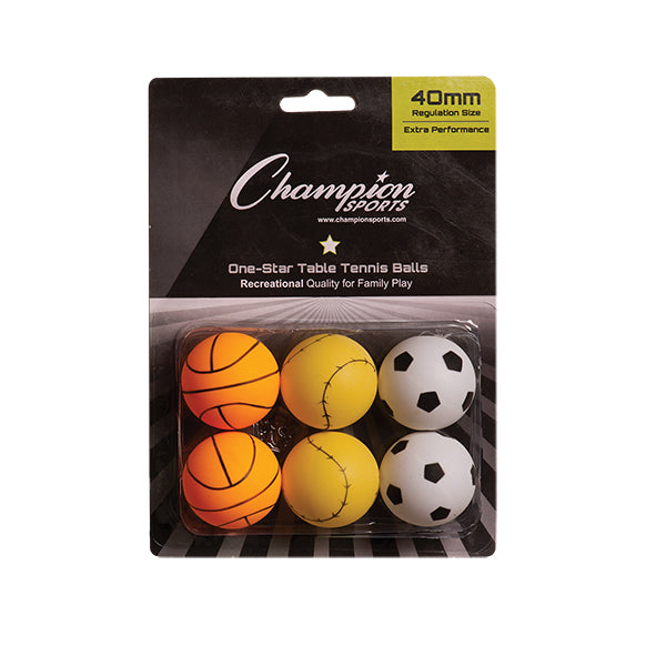 1-Star Table Tennis balls, 6 pack