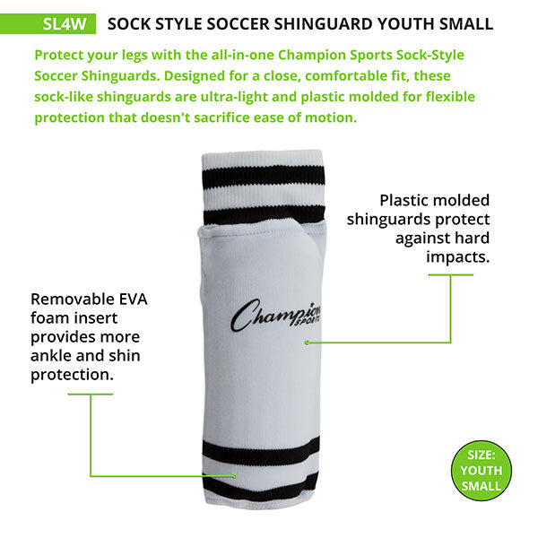 SOCK STYLE YOUTH SHIN GUARDS